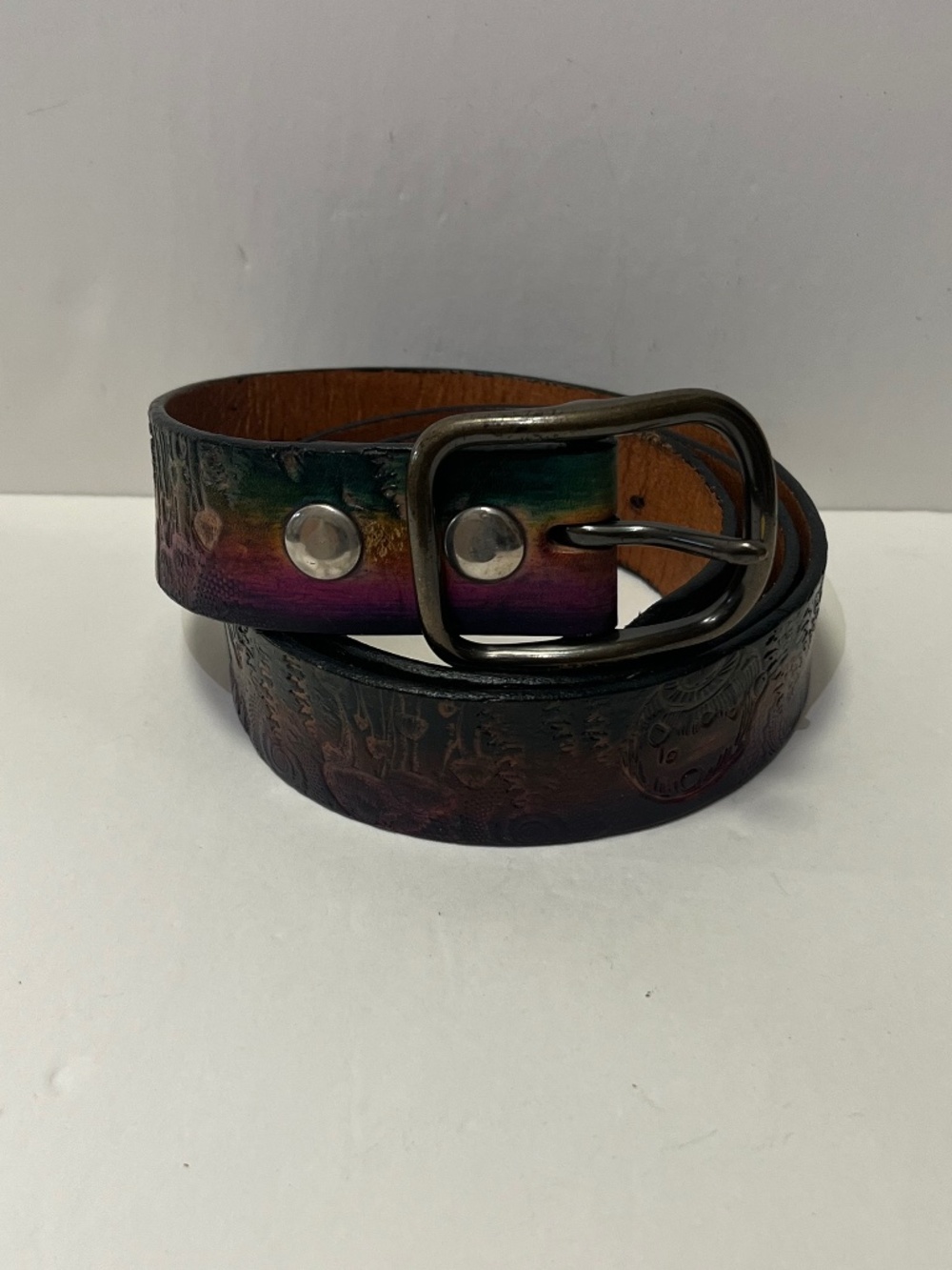 Lost Sailor Design Leather Grateful Mushrooms Belt